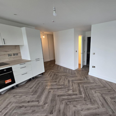 Large scale construction site with joinery and internal works